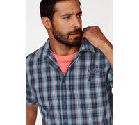 Kurzarmhemd MAN'S WORLD, Herren, Gr. XXL (45/46), N-Gr, bunt (blau, rot, weiß), Obermaterial: 60% Baumwolle, 40% Polyester, kariert, mehrfarbig, bequem, Hemden, mit kleinem Print, Topseller (677472-XX