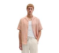 Kurzarmhemd MARC O'POLO, Herren, Gr. XL, N-Gr, faded coral, Obermaterial: 100% Leinen, gestreift, normal, Hemden, regular aus hochwertigem Leinen (20200639-XL) faded coral