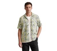 Kurzarmhemd MARC O'POLO "aus Leinen und Bio-Baumwolle", Herren, Gr. 3XL, Normalgrößen, mo17, Obermaterial: 55% Leinen, 45% Baumwolle, bedruckt, kurz, normaler Saum, Hemden (36053868-XXXL) mo17