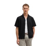 Kurzarmhemd MARC O'POLO "aus reinem Leinen", Herren, Gr. L, Normalgrößen, schwarz, Obermaterial: 100% Leinen, unifarben, regular fit normal, normaler Saum, Hemden (54393202-L) schwarz