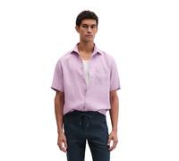 Kurzarmhemd MARC O'POLO "aus reinem Leinen", Herren, Gr. M, Normalgrößen, scatterot orchid, Obermaterial: 100% Leinen, unifarben, regular fit normal, normaler Saum, Hemden (13863446-M) scatterot orchi