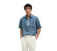 Kurzarmhemd MARC O'POLO "aus reinem Leinen", Herren, Gr. S, Normalgrößen, provincial blau, Obermaterial: 100% Leinen, unifarben, regular fit normal, normaler Saum, Hemden (30520359-S) provincial blau