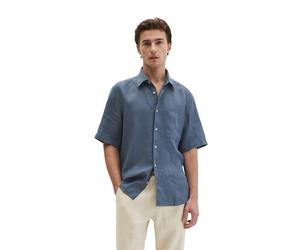 Kurzarmhemd MARC O'POLO "aus reinem Leinen", Herren, Gr. S, Normalgrößen, stormy blau, Obermaterial: 100% Leinen, unifarben, regular fit normal, normaler Saum, Hemden (48592502-S) stormy blau