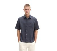 Kurzarmhemd MARC O'POLO "aus reinem Leinen", Herren, Gr. XL, Normalgrößen, faded blau, Obermaterial: 100% Leinen, unifarben, regular fit normal, normaler Saum, Hemden (90012443-XL) faded blau