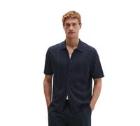 Kurzarmhemd MARC O'POLO "aus reiner Bio-Baumwolle", Herren, Gr. L, Normalgrößen, blau (deep night blau), Obermaterial: 100% Baumwolle, unifarben, regular fit normal, Hemden (63117113-L) deep night bla
