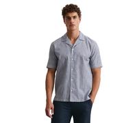 Kurzarmhemd MARC O'POLO "aus reiner Bio-Baumwolle", Herren, Gr. XXL, Normalgrößen, multi, iris ink, Obermaterial: 100% Baumwolle, gestreift, casual, regular fit normal, Kurzarm normaler Saum, Hemden (