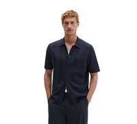 Kurzarmhemd MARC O'POLO "DFB Travel Collection", Herren, Gr. XXL, N-Gr, deep night blau, Strick, Obermaterial: 100% Baumwolle, gerade normal, Hemden (11845700-XXL) deep night blau