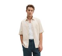 Kurzarmhemd MARC O'POLO "aus weichem TENCEL™ Lyocell - Mix", Herren, Gr. XXL, Normalgrößen, beige (grau silk), Obermaterial: 47% Lyocell, 32% Leinen, 21% Baumwolle, unifarben, regular fit normal, norm