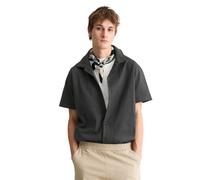 Kurzarmhemd MARC O'POLO DENIM "aus schwerem Bio-Baumwoll-Jersey", Herren, Gr. XL, Normalgrößen, broken graphite, Obermaterial: 100% Baumwolle, unifarben, oversize normal, normaler Saum, Hemden (202059