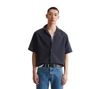 Kurzarmhemd MARC O'POLO DENIM "fein strukturiert aus Bio-Baumwolle", Herren, Gr. S, Normalgrößen, blau (true navy), Obermaterial: 100% Baumwolle, unifarben, regular fit normal, normaler Saum, Hemden (