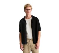 Kurzarmhemd MARC O'POLO DENIM "mit Lochstruktur", Herren, Gr. M, Normalgrößen, schwarz, Obermaterial: 100% Baumwolle, unifarben, relaxed fit normal, Hemden (36573464-M) schwarz