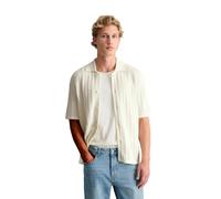Kurzarmhemd MARC O'POLO DENIM "mit Lochstruktur", Herren, Gr. XL, Normalgrößen, creamy weiß, Obermaterial: 100% Baumwolle, unifarben, regular fit normal, Hemden (86682615-XL) creamy weiß