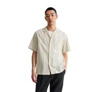 Kurzarmhemd MARC O'POLO DENIM "mit mehrfarbigen Streifen", Herren, Gr. M, Normalgrößen, sanftes weiß, Obermaterial: 100% Baumwolle, gestreift, regular fit normal, normaler Saum, Hemden (49820865-M) sa