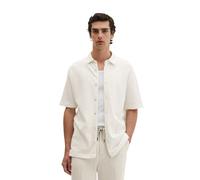Kurzarmhemd MARC O'POLO "mit feiner Struktur", Herren, Gr. XL, Normalgrößen, weiß (silky weiß), Obermaterial: 98% Baumwolle, 2% Elasthan, unifarben, loose fit normal, normaler Saum, Hemden (54647354-X