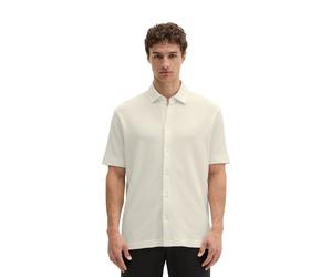 Kurzarmhemd MARC O'POLO "mit feiner Waffel-Struktur", Herren, Gr. L, Normalgrößen, silky weiß, Obermaterial: 100% Baumwolle, unifarben, regular fit normal, Hemden (28716832-L) silky weiß