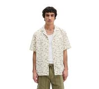 Kurzarmhemd MARC O'POLO "mit sommerlichem Blattmotiv", Herren, Gr. XL, Normalgrößen, beige (medium beige), Obermaterial: 100% Baumwolle, bedruckt, regular fit normal, normaler Saum, Hemden (37173507-X