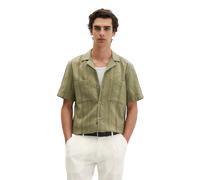 Kurzarmhemd MARC O'POLO "mit Streifenstruktur-Mix", Herren, Gr. XL, Normalgrößen, fresh seaweed, Obermaterial: 100% Baumwolle, unifarben, regular fit normal, normaler Saum, Hemden (58780742-XL) fresh