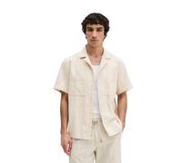 Kurzarmhemd MARC O'POLO "mit Streifenstruktur-Mix", Herren, Gr. XXL, Normalgrößen, grau silk, Obermaterial: 100% Baumwolle, unifarben, regular fit normal, normaler Saum, Hemden (92264245-XXL) grau sil