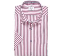 Kurzarmhemd MARVELIS, Herren, Gr. 40, N-Gr, fuchsia, Web, Obermaterial: 100% Baumwolle, gestreift, Hemden, Businesshemd, modern fit, bügelfrei, Kentkragen (56173547-40) fuchsia