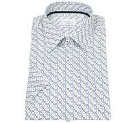 Kurzarmhemd - Modern Fit - Kentkragen - Kreise - blau / grün Eterna