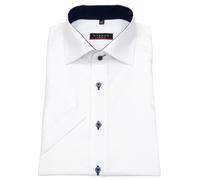 Kurzarmhemd - Modern Fit - Oxford - Kontrastknöpfe - weiß Eterna