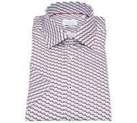 Kurzarmhemd - Modern Fit - Print - dunkelblau / hellblau / rot Eterna