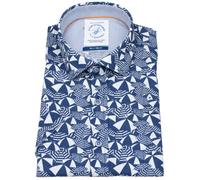 Kurzarmhemd - Modern Fit - Sonnenschirme - blau / weiß A Fish Named Fred