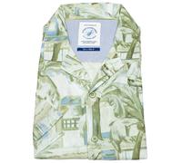 Kurzarmhemd - Modern Fit - Tropen - grün A Fish Named Fred