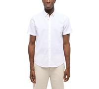 Kurzarmhemd MUSTANG "Herren Style Berkeley", Herren, Gr. L, US-Größen, weiß 2007, Web, 55% Leinen, 45% Baumwolle, unifarben, regular fit, Hemden (96803920-L) weiß 2007