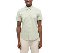 Kurzarmhemd MUSTANG "Herren Style Berkeley", Herren, Gr. XL, US-Größen, grün 6451, Web, 55% Leinen, 45% Baumwolle, unifarben, regular fit, Hemden (34189103-XL) grün 6451
