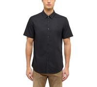 Kurzarmhemd MUSTANG "Herren Style Gilroy", Damen, Gr. XXL, US-Größen, schwarz 4142, Popeline, 100% Baumwolle, unifarben, slim fit, Hemden Kurzarmhemd (14291914-XXL)
