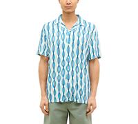 Kurzarmhemd MUSTANG "Herren Style Layton", Damen, Gr. 3XL, US-Größen, bunt (bunt 12730), Web, 85% Viskose, 15% Leinen, gestreift, relaxed fit, Hemden Kurzarmhemd (61343555-XXXL)