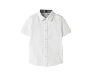 Kurzarmhemd NAME IT "NKMNEWSA SS SHIRT NOOS", Jungen, Gr. 92, N-Gr, hellweiß, Web, Obermaterial: 100% Baumwolle, unifarben, normal, Hemden, Baumwolle, normal geschnitten (71328745-92) hellweiß