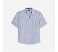 Kurzarmhemd OLYMP "Casual", Herren, Gr. XL, N-Gr, royal, Web, Obermaterial: 100% Leinen, normal, Hemden, Sommerhemd, Leinenhemd (27580166-XL) royal