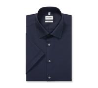 OLYMP Kurzarmhemd Herren Slim Fit Kurzarm Baumwoll-Stretch blau, 37
