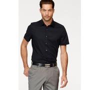 OLYMP Herren Businesshemd Kurzarm Level Five - Body-Fit, New York Kent, Schwarz, Größe 37