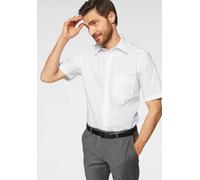 Kurzarmhemd OLYMP "Luxor comfort fit", Herren, Gr. 40, N-Gr, weiß, Web, Obermaterial: 100% Baumwolle, unifarben, bequem, abgesteppt, Hemden, Kurzarmhemd mit Brusttasche, bügelfrei (68046121-40) weiß