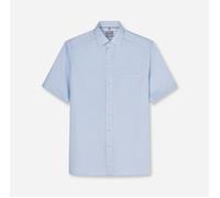 Kurzarmhemd OLYMP "Luxor", Herren, Gr. 41, N-Gr, blau (bleu), Web, Obermaterial: 100% Baumwolle, gemustert, comfort fit normal, Hemden, Businesshemd, comfort fit, New Kentkragen (97932366-41) bleu