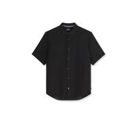 Kurzarmhemd OLYMP "OLYMP Casual, regular fit, Kent", Herren, Gr. M, Normaler Arm, schwarz, 100% Leinen, Hemden (95522259-M) schwarz