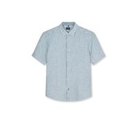 Kurzarmhemd OLYMP "OLYMP Casual, regular fit, Kent", Herren, Gr. M, Normaler Arm, smaragd, 100% Leinen, Hemden (38118308-M) smaragd