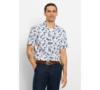 Kurzarmhemd OLYMP "OLYMP Casual, regular fit, Reverskragen", Herren, Gr. XL, Normaler Arm, weiß, 70% Baumwolle, 30% Leinen, Hemden (63609429-XL) weiß