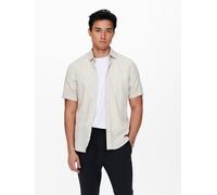 ONLY & SONS Herren ONSCAIDEN SS SOLID Linen Shirt NOOS Hemd, Chinchilla, L
