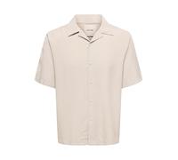 Kurzarmhemd ONLY & SONS "ONSPERU SS REG TENCEL SHIRT NOOS", Herren, Gr. L, N-Gr, silber lining, Web, Obermaterial: 100% Lyocell, unifarben, regular fit normal, Hemden (31615138-L) silber lining