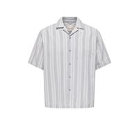 Kurzarmhemd ONLY & SONS "ONSWALKER RLX RESORT SS 035 SHIRT", Herren, Gr. XL, N-Gr, sedona sage, Web, Obermaterial: 52% Baumwolle, 48% Polyester, gestreift, relaxed fit normal, Hemden (48240423-XL) sed