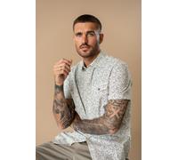Kurzarmhemd PETROL INDUSTRIES "Men Shirt Short Sleeve AOP", Herren, Gr. XL (42), N-Gr, seashell, Jersey, Obermaterial: 100% Baumwolle, bedruckt, regular fit normal, ohne Ausschnitt, gerader Abschluss,
