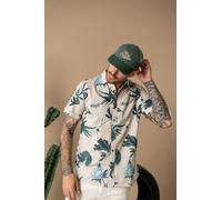 Kurzarmhemd PETROL INDUSTRIES "Men Shirt Short Sleeve AOP", Herren, Gr. XXL (44), N-Gr, light tan, Jersey, Obermaterial: 100% Baumwolle, bedruckt, regular fit normal, ohne Ausschnitt, gerader Abschlus