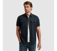 Kurzarmhemd PME LEGEND, Herren, Gr. XXL, N-Gr, blau (salute), Web, Obermaterial: 100% Baumwolle, unifarben, regular fit taillenbedeckt, gerader Abschluss, Hemden, mit Kent Kragen (82381820-XXL) salute