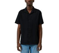 Kurzarmhemd QS, Herren, Gr. XL, N-Gr, schwarz, Web, Obermaterial: 100% Baumwolle, unifarben, normal hüftbedeckend, V-Ausschnitt, abgesteppte Kante, Hemden, Sommerhemd in Struktur-Optik (31424818-XL) s