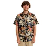 Kurzarmhemd QUIKSILVER "Apero Classic", Herren, Gr. L, US-Größen, schwarz (schwarz blauweed shirt), 100% Baumwolle, Hemden (99298848-L) schwarz blauweed shirt
