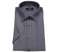 Kurzarmhemd - Regular Fit - Kentkragen - Fil-à-Fil - anthrazit Seidensticker